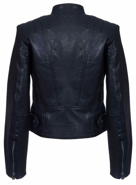 Womens Leather Biker Jacket-Celaya