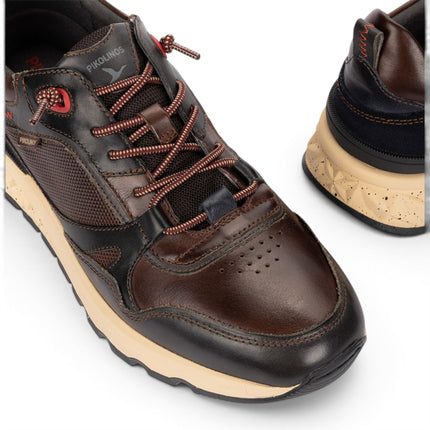 Pikolinos Men's Brown Leather Sneakers Slip-on Trainers Shoes - Aranda