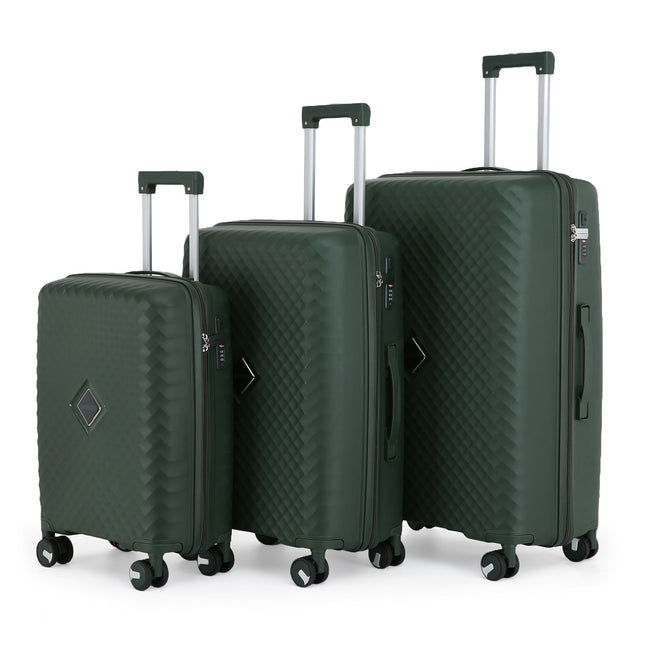Dual 4 Wheel Robust Lightweight TSA Hard Shell Suitcase Luggage Travel Bags Set