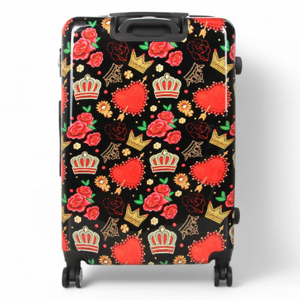 Strong Expandable Hard Shell Dual 4 Wheel Suitcase Set Print Luggage Cabin Travel Bag