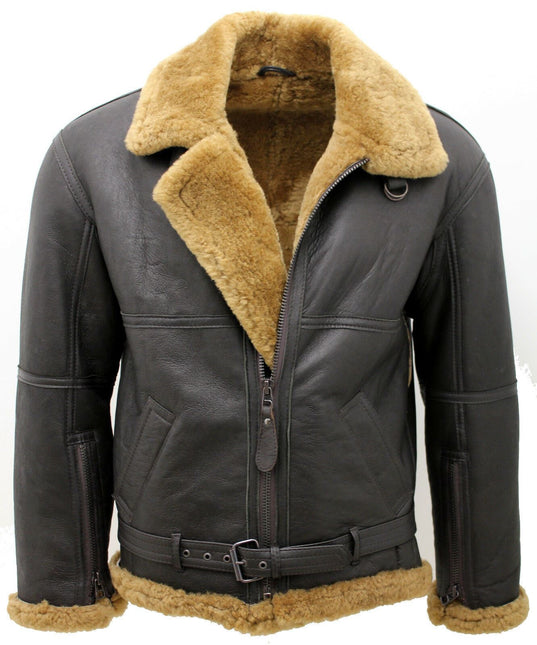 Mens RAF Sheepskin Leather Aviator Jacket-Colchester
