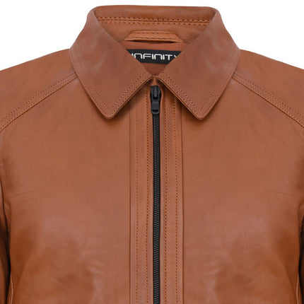 Mens Smart Classic Harrington Leather Jacket-New York