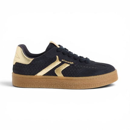 Tamaris Women's Navy Blue Leather Trainers Sneaker Shoes - 23723-44