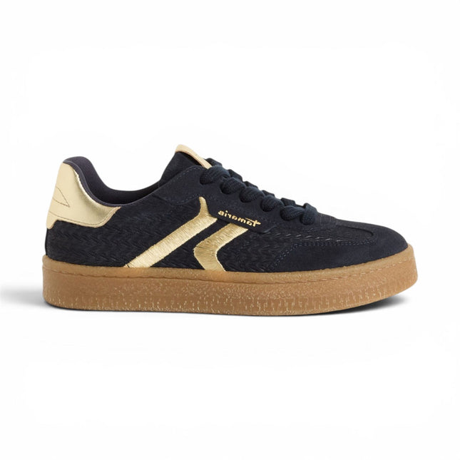 Tamaris Women's Navy Blue Leather Trainers Sneaker Shoes - 23723-44