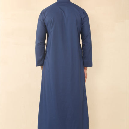 Men's Blue Thobe Arab Saudi Emirati Islamic Clothing Jubba Robe