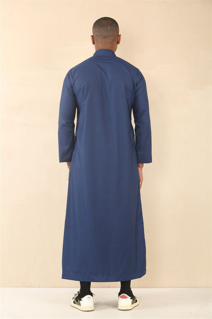 Men's Blue Thobe Arab Saudi Emirati Islamic Clothing Jubba Robe