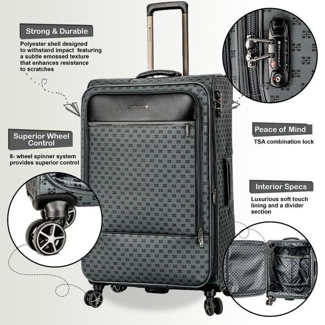 Soft Expandable Travel Suitcase Luggage Bag