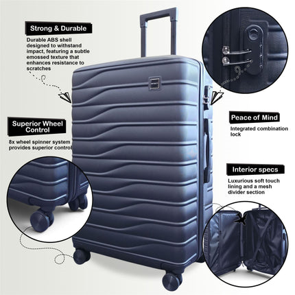 Hard Shell Cabin  56 x 36 x 23 cm Luggage Suitcase Suitable for Easyjet, Ryanair