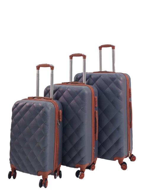 Grey Hard Shell Suitcase Luggage Set Travel Bag
