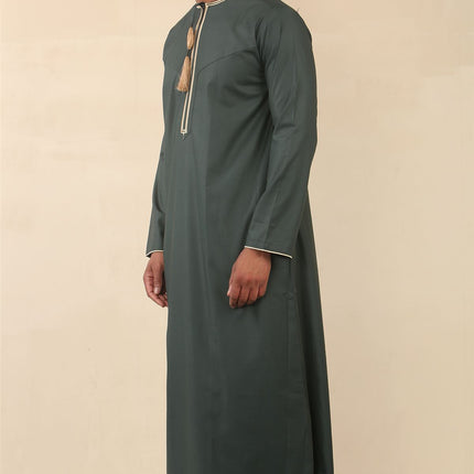 Men's Omani Eid Green Thobe  Saudi Emirati Jubba Robe