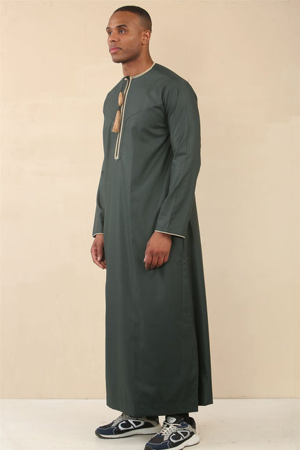 Men's Omani Eid Green Thobe  Saudi Emirati Jubba Robe