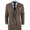 Men's Classic 3-Piece Plain Brown Suit