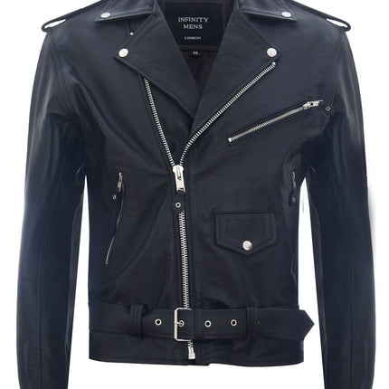 Mens Cow-Hide Black Brando Jacket -Venice