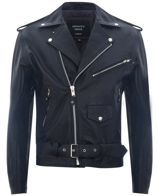Mens Cow-Hide Black Brando Jacket -Venice