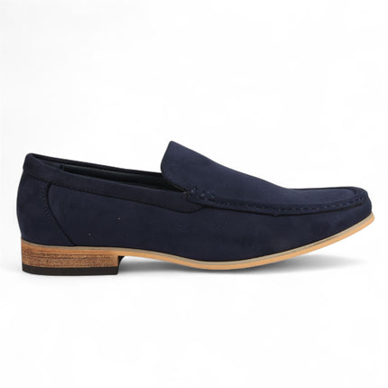 Men's Navy Suede Loafers Lightweight Slip-On Casual Shoes