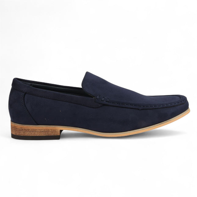 Men's Navy Suede Loafers Lightweight Slip-On Casual Shoes