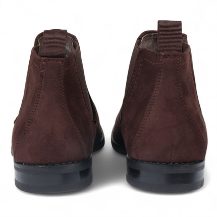 Men's Brown Suede Chelsea Boots Real Leather Lined Slip-On