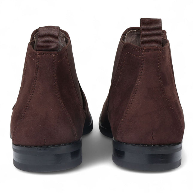 Men's Brown Suede Chelsea Boots Real Leather Lined Slip-On