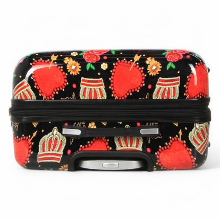 Strong Expandable Hard Shell Dual 4 Wheel Suitcase Set Print Luggage Cabin Travel Bag