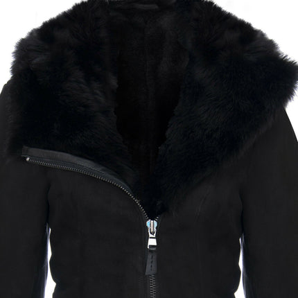 Ladies Suede Merino Sheepskin Coat-Samara