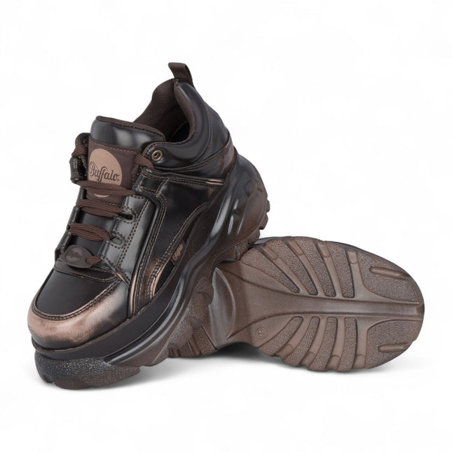Buffalo Womens Vintage Brown Chunky Platform Fashion Trainers - 1339-14-VNTG