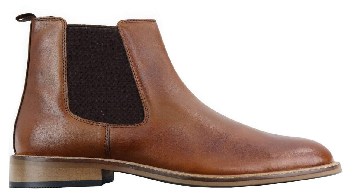Mens Vintage Tan Leather Dealer Boots