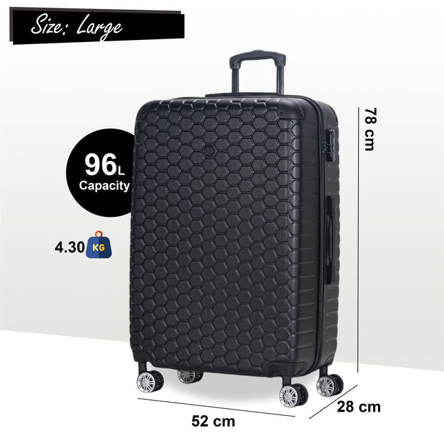 Hard Shell ABS 8 Wheel Luggage Travel Cabin Holiday Bags Suitcase Set