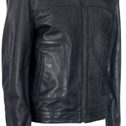 Men’s Classic Fitted Leather Biker Jacket-Austin