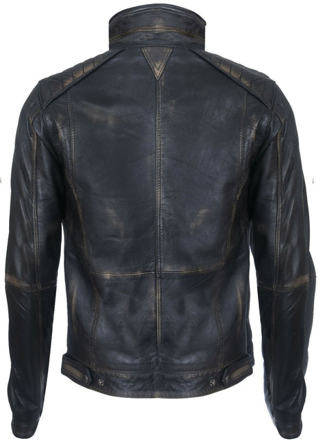 Men's Vintage Leather Biker Jacket-Cape Town