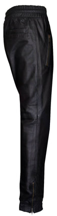 Mens  Leather Jogging Bottoms-Boston