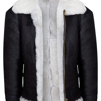 Mens B3 Aviator Real Sheepskin Leather Flying Jacket-Hobart