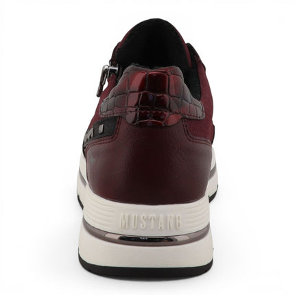 Mustang Women's Burgundy Lace-Up Trainers Platform Sneakers - M0332001