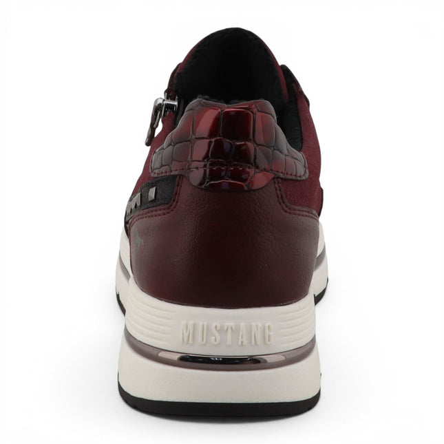 Mustang Women's Burgundy Lace-Up Trainers Platform Sneakers - M0332001