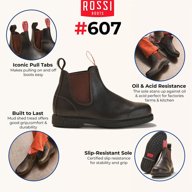 Rossi 607 Booma Brown Leather Chelsea Boot