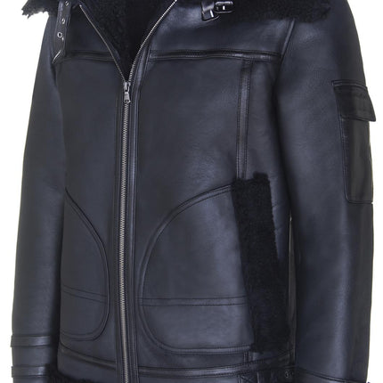 Mens Retro Biker Sheepskin Jacket-Avignon