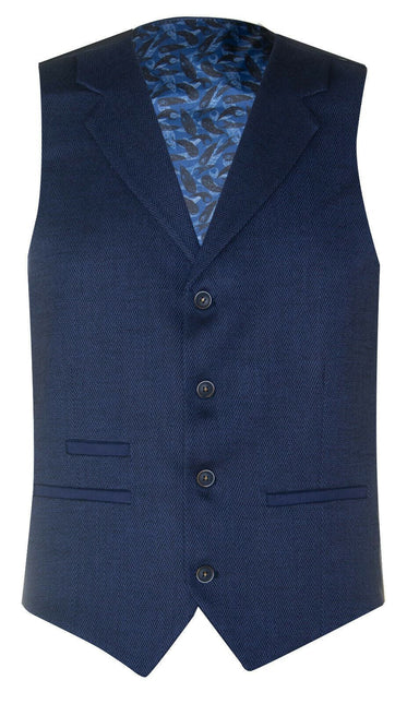 Mens Navy Blue 3 Piece Tweed Herringbone Suit Peaky Blinders Classic Tailored