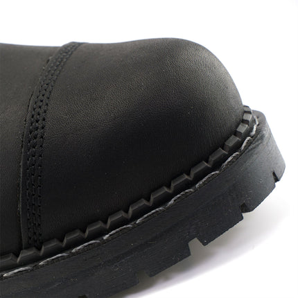 Grinders Unisex Black Stag Acs Leather Steel Toe Cap Lace Up Boots