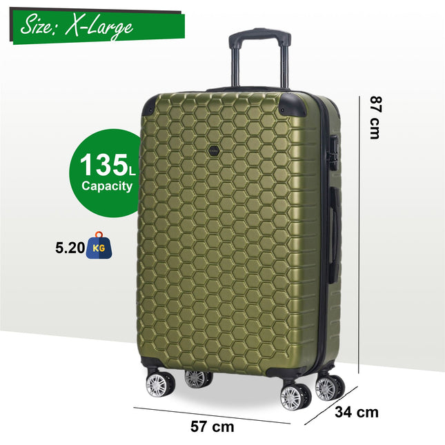 Hard Shell ABS 8 Wheel Luggage Travel Cabin Holiday Bags Suitcase Set
