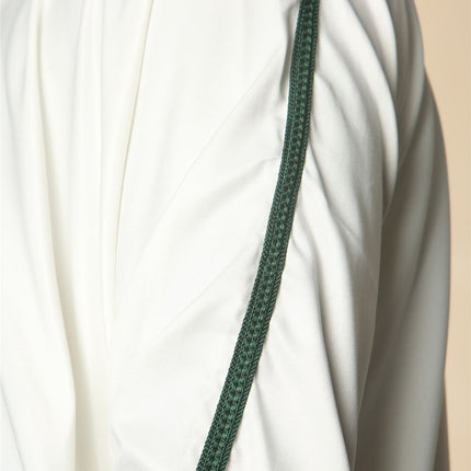 Kids Boys White Moroccan Thobe Robe Djellaba Gandoura Eid Jubba- K-GG008