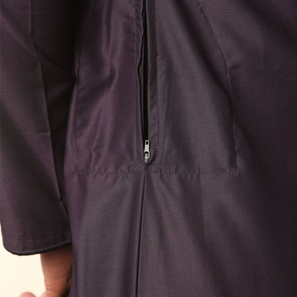 Mens Purple Thobe Jubba Emirati Islamic Arabic Eid Embroidery Kaftan Jubbah Robe