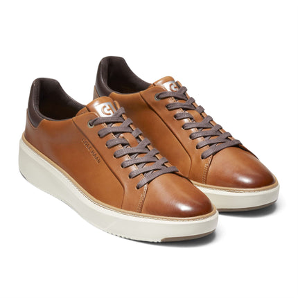 Cole Haan Men's GrandPro Luxe Mile Trainer Tan Leather Sneakers - C34229