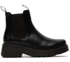 Fly London Womens Black Medi789 Wedged Chelsea Ankle Leather Platform Boots