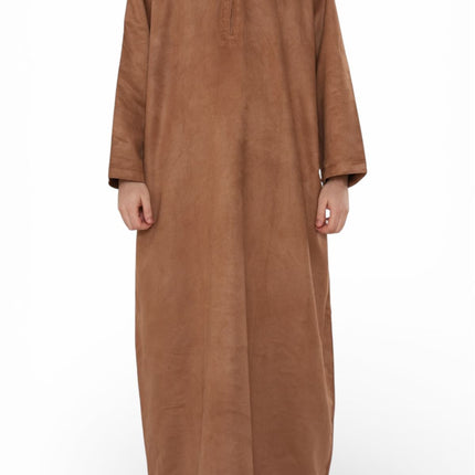 Men's Hooded Eid Camel Brown Moroccan Jubba Robe Ramadan Eid Thobe - HM12