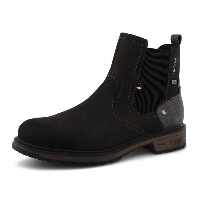 Mustang Men's Dark Grey Water-Resistant Chelsea Ankle Boots