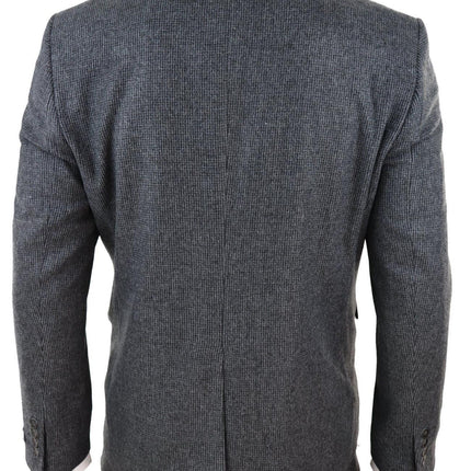 Mens Grey 3 Piece Tweed Suit Vintage Harringbone 1920s Retro Peaky Blinders