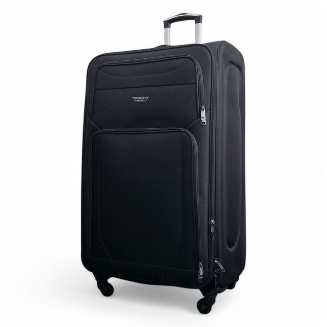 Soft Shell Lightweight Nylon Suitcase Set 4 Wheel Travel Case Holiday Bags