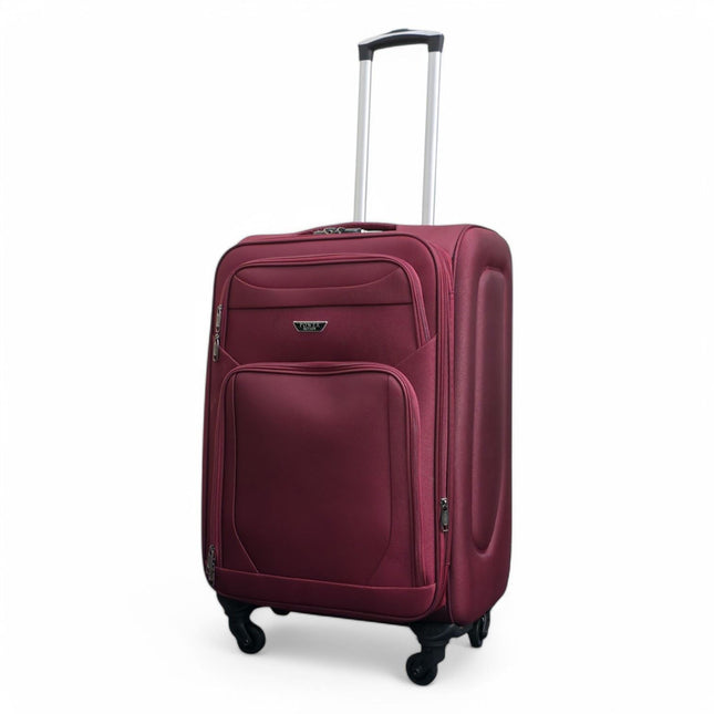 Soft Shell Lightweight Nylon Suitcase Set 4 Wheel Travel Case Holiday Bags