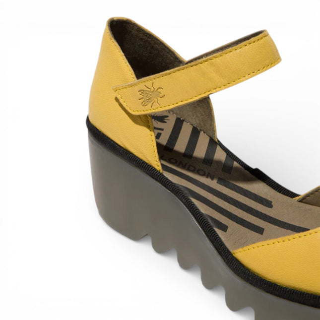 Fly London Women's Yellow BISO305FLY Suede Leather Wedge Sandals