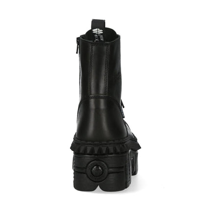 New Rock Black Leather Boots-WALL083CCT-S6