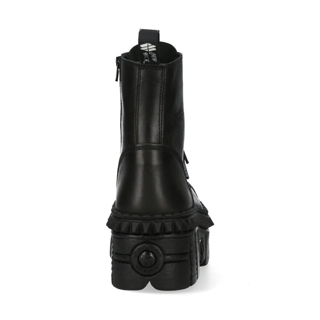 New Rock Black Leather Boots-WALL083CCT-S6